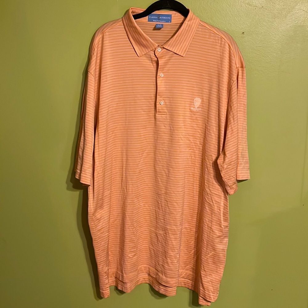 Fairway & Greene Yellow & White Striped Men’s Golf Polo Shirt Size XL